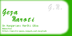 geza maroti business card