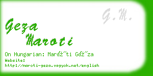 geza maroti business card